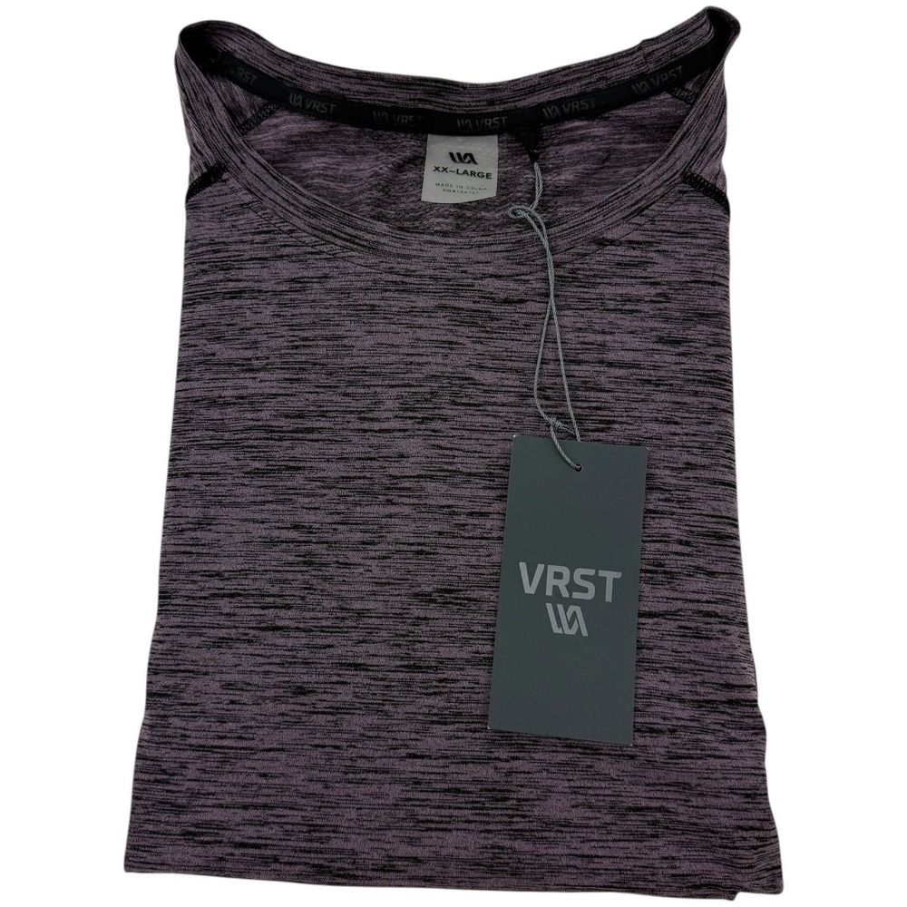 VRST Sea Fog Black Seamless Active Shirt NWT Men's 2XL‎ Short Sleeve Polyester